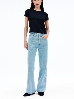 SLVRLAKE GRACE Pownder Blue High-Rise Wide-Leg Jeans